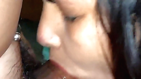 Indian brunette milf fucks her man and gets facial