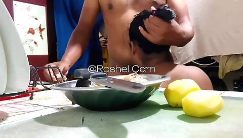 Hot brunette in a dinner party gets fucked by her stepfather