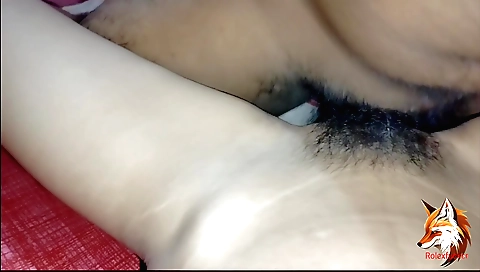 Indian amateur woman with hairy pussy fucks in hot video