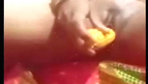 Solo female masturbates in amateur call with a toy