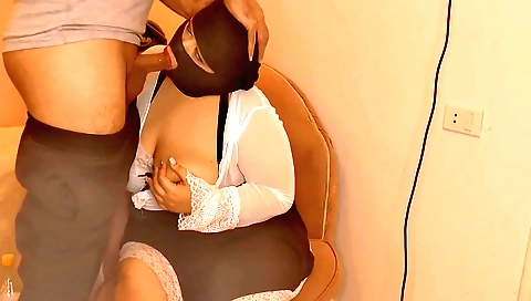 Indian brunette with big tits gets fucked in the college