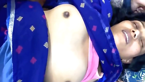 Brunette hairy Indian girl with a shaved pussy fucks