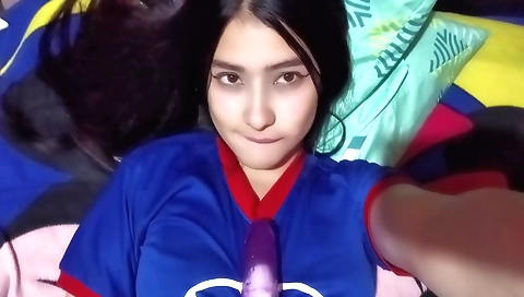 Indian solo female masturbating with a porn sex toy