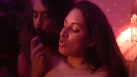 Busty brunette milf and a kinky Indian woman in a sexy movie