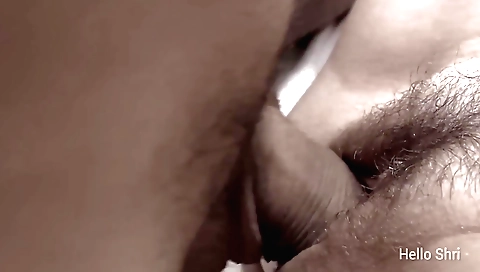 Indian girl in a sexy outfit gives an old man a blowjob