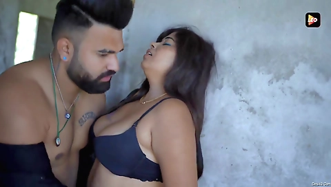 Beautiful brunette with huge tits has fun outdoors