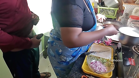 Indian big tits amateur bbd babe fucks in the kitchen