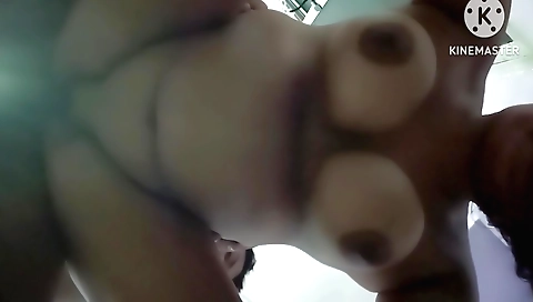 Indian brunette mom with big natural boobs fucks her stepson