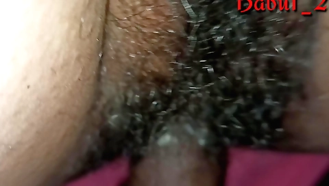Indian hairy woman with a great hairy pussy is having a great sex