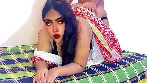 Big ass brunette girl giving a handjob in homemade video