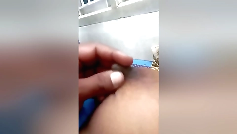 Mature indian babe in red shorts showing off her tits