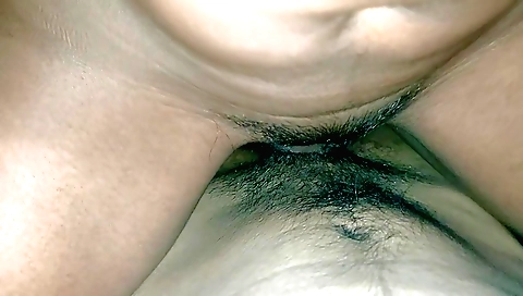 hairy Indian girl is with her boyfriend and she is getting off