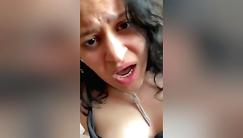 Horny amateur brunette gets fingered by her stepdad