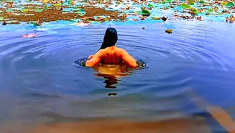 Amateur brunette milf with perfect body shows her beautiful boobs