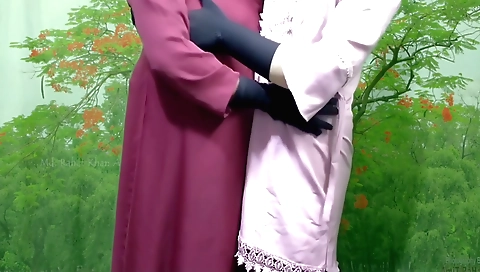 Indian housewife gets her husband naked in her backyard