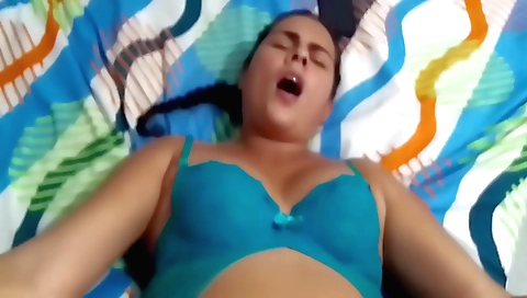 Hot amateur brunette in a red dress fucked by the man