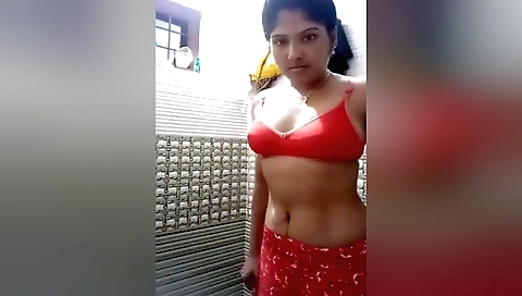 Indian girl masturbating on the beach on a beach pillow