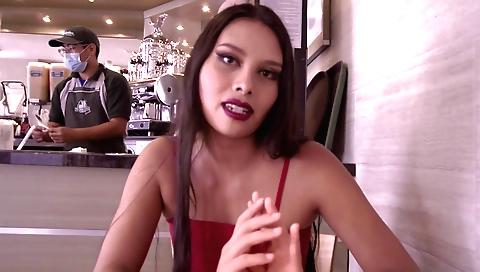 Busty amateur brunette solo naked after a long day