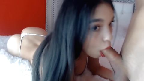 I'm a sexy stepsister and she gets my cock in a webcam scene