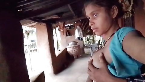 Indian teen is riding her huge pecker in hot outdoor porn