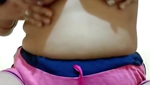 Busty brunette shows off her sexy body on webcam video