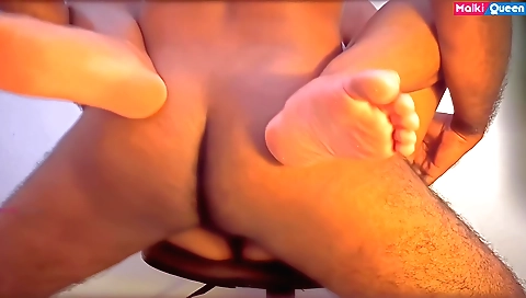 Amateur brunette getting fucked on the chair in webcam