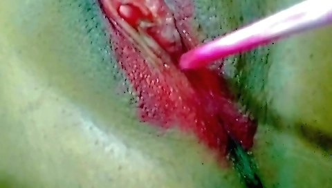 Busty redhead slut with a nice round ass is fucking her pussy