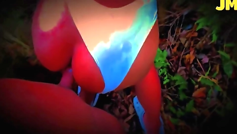 Indian couple make love outdoors in jungle pov video