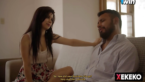 Indian teen with a nice body takes a dick from behind