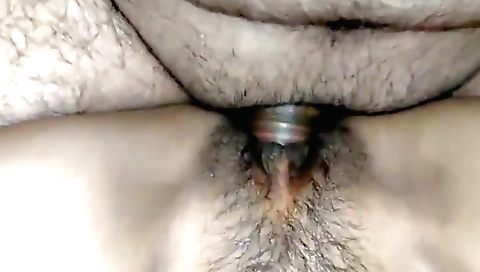 Hairy indian girl with a natural body got her pussy massaged