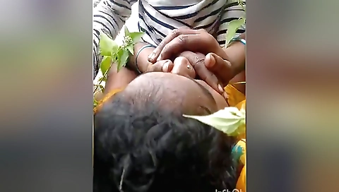 Indian amateur brunette in a white tunic and shorts