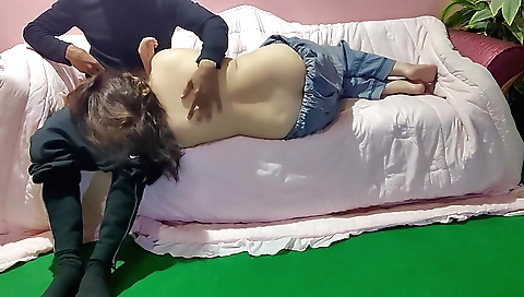 Indian brunette amateur big ass fucked by a mature man