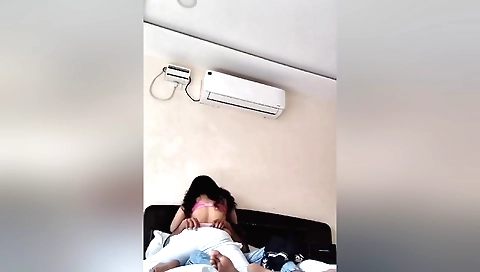 Amateur naked brunette with clothes off exposing her pussy