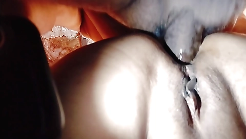 Indian babe takes a huge cock in ass after she eats it