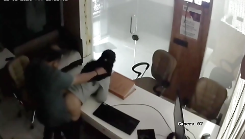 Indian busty brunette fuck by a dude in the bank office