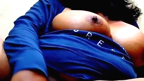 Indian brunette with a big ass and tits fucks with a dildo