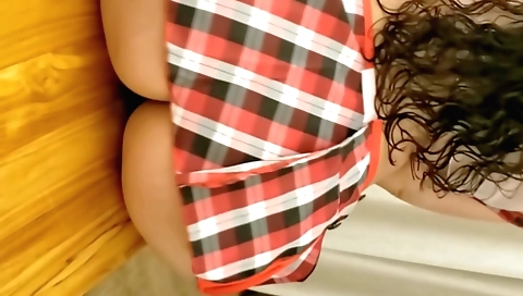 Blonde with a big ass is showing off her body to a teacher