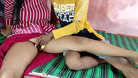 Indian brunette with a shaved pussy shows her face