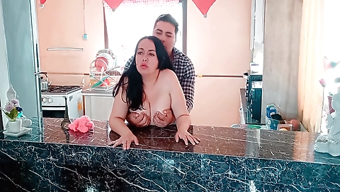 Indian teen with a big ass gets fucked by her husband and stepson