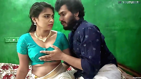 Brunette with natural snatch sucking and fingering a cock