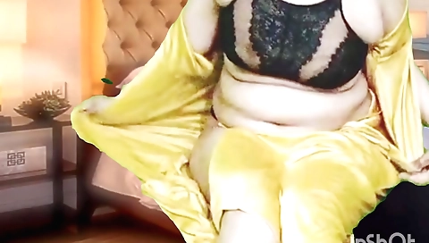 Busty stepmom shows her hairy pussy in sexy solo video