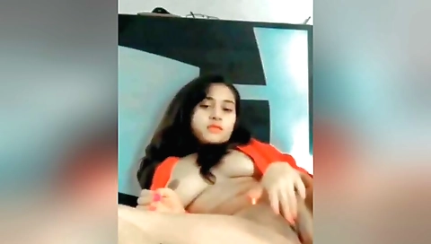 Indian babe with a beautiful body playing with her toy