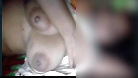 Sexy brunette girl with big natural boobs showing off