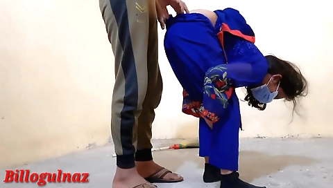 Indian maid gets fucked on the webcam by her landlord