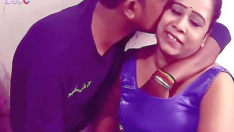 Horny brunette with round tits plays with a dick 18 years old