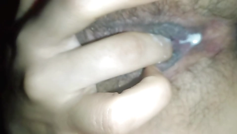 Indian girl with hairy ass fucks alone on a big toy