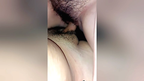 Daddy gets his young girlfriend wet one day after sex