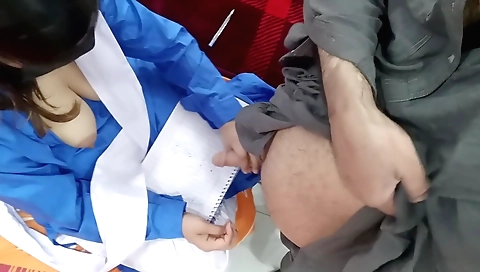 Indian brunette fucked by her stepfather in a handjob