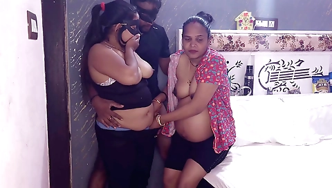 Indian stepsister with big tits kissing her stepmom