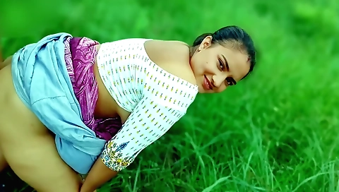 Indian chick is on her back on the jungle and fucked